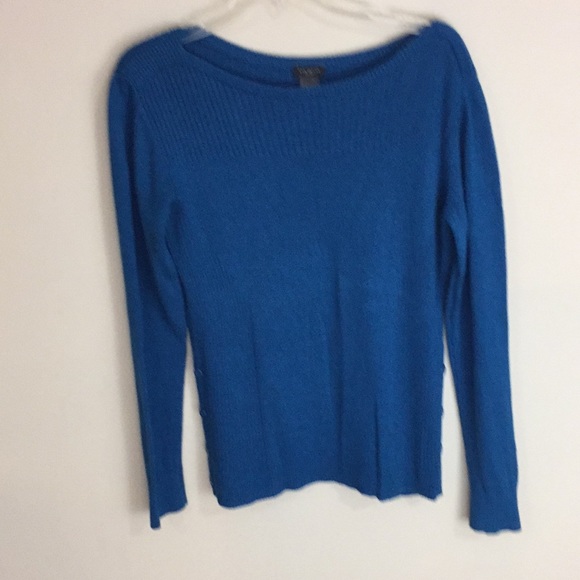 Ann Taylor Factory Blue Cotton Blend Ribbed Sweater Size Large - Picture 7 of 12